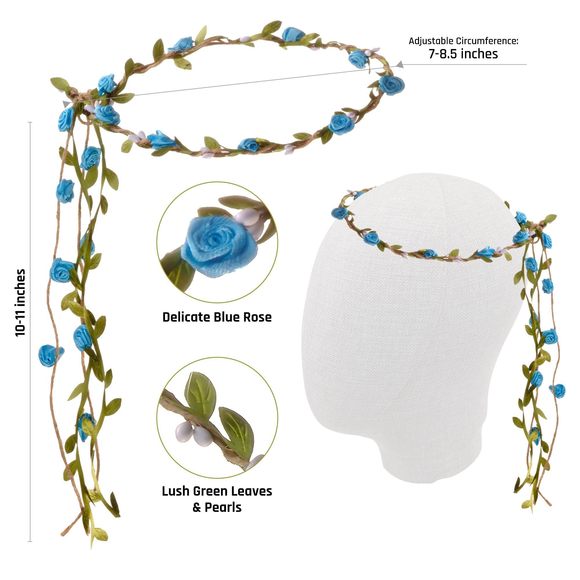 Blue Fairy Wings, Fairy Crown And Glitter - Fairy Costume Accessoriess -🧐 - Picture 3 of 7